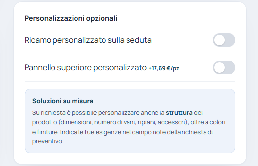 Selezione accessori armadietto